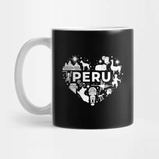 Peru White Heart Mug